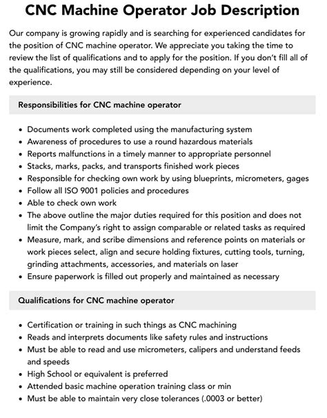 cnc machine setup jobs|cnc machine operating instructions.